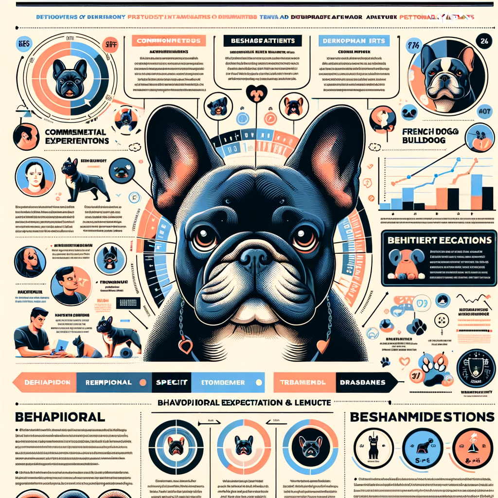 Infographic illustrating French Bulldog behavior, personality traits, and characteristics, providing a comprehensive guide to understanding French Bulldog temperament and behavior expectations.