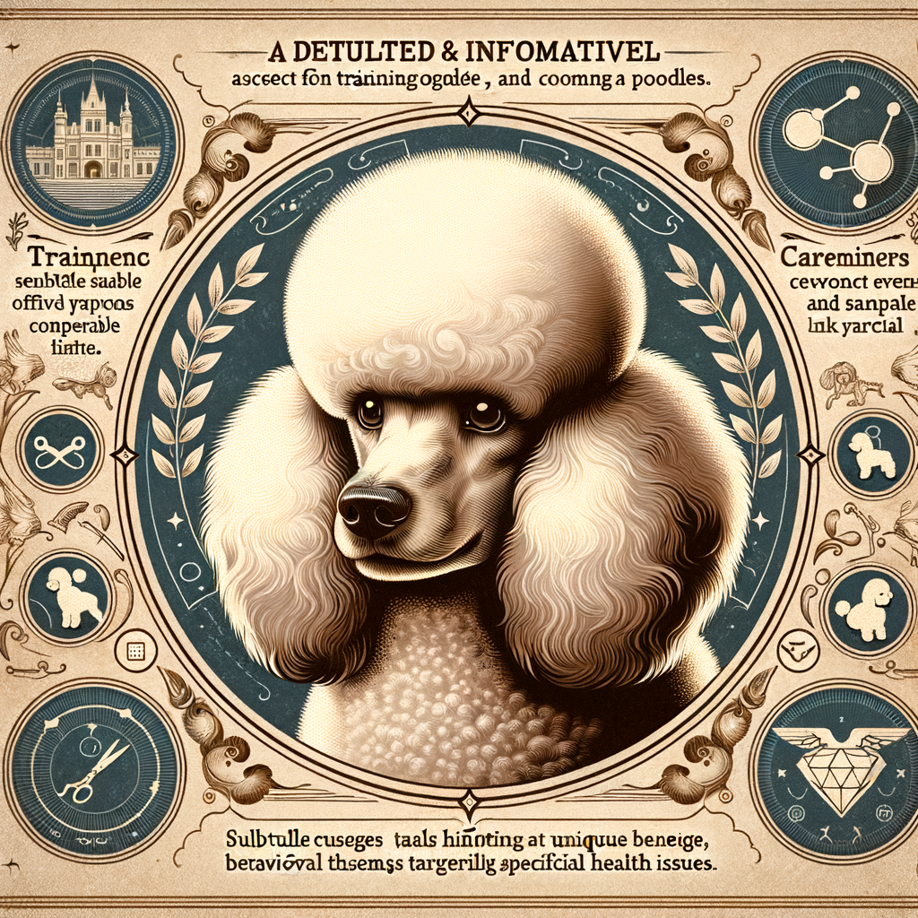 Versatile Poodle showcasing breed characteristics, with hints of Poodle training, grooming, care, breed history, health issues, and unique behavior traits for a comprehensive Poodle Breed Information guide.