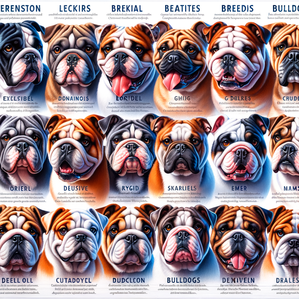 Collage of unique and rare bulldog breeds from around the world, showcasing the diversity and lesser-known varieties with informative breed information.