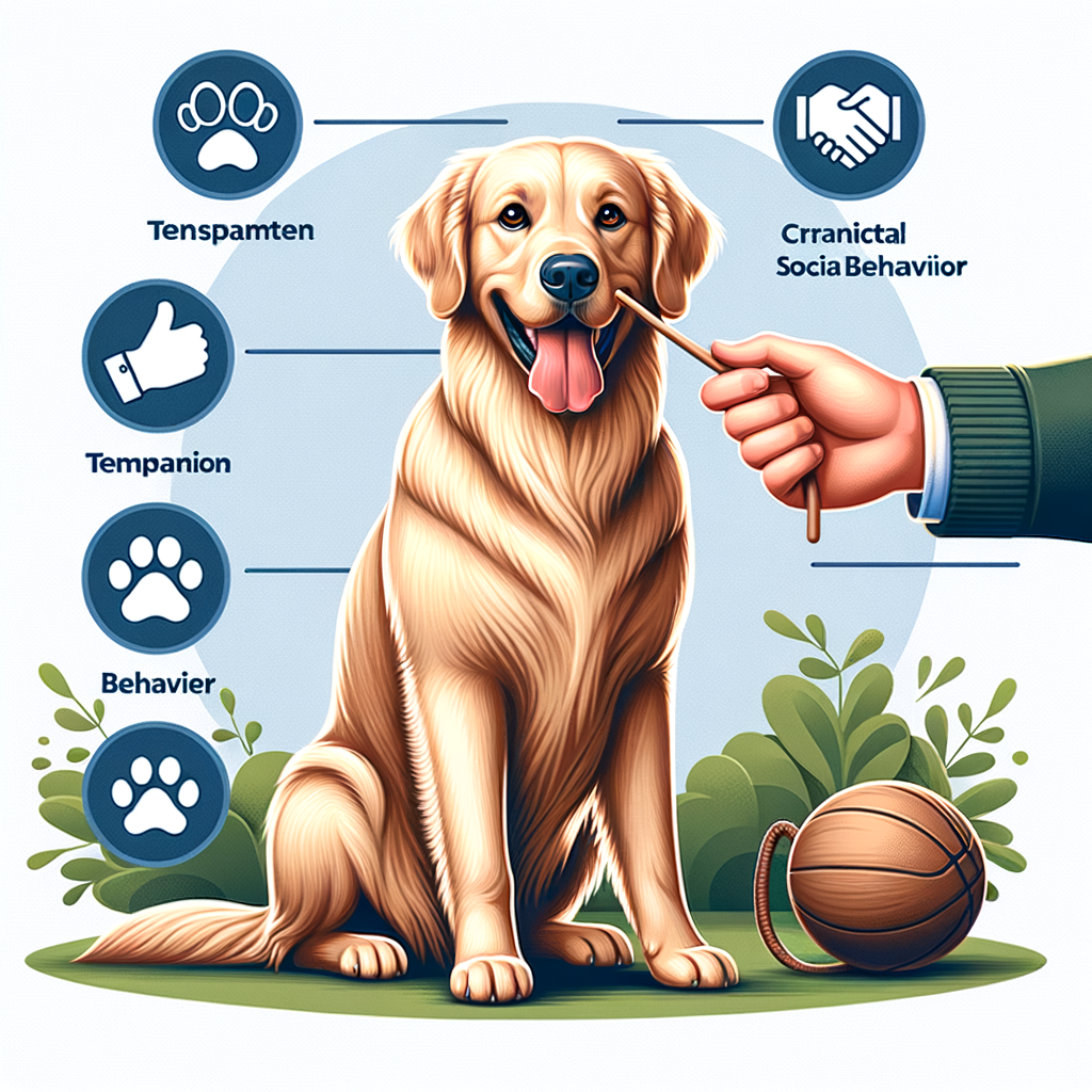Golden Retriever showcasing friendly temperament and social behavior during a training session, visually representing Golden Retriever breed information and characteristics.